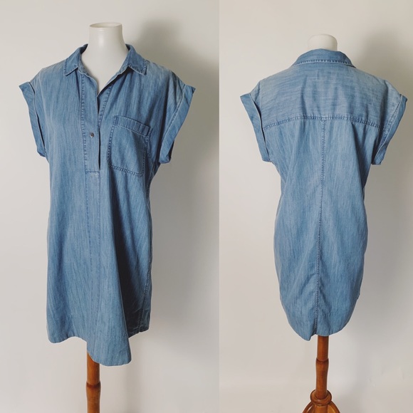 J. Crew Dresses & Skirts - J. CREW Short Sleeve Chambray Shirt Dress